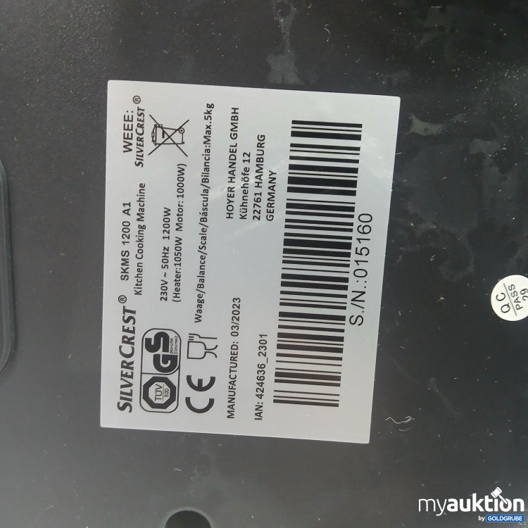 Artikel Nr. 891829: Silver Crest Kitchen Cooking Machine SKMS1200 A1 