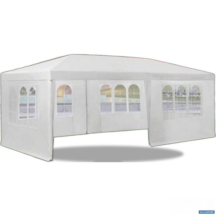 Artikel Nr. 922829: Pavillon 3 x 6 m inkl. 6 Seitenteile mit Fenster, weiß