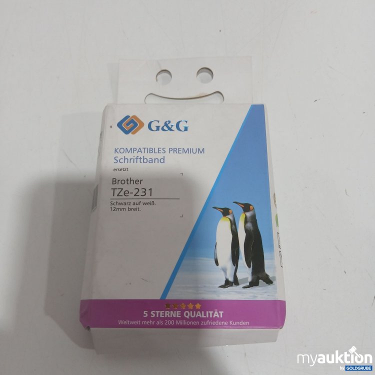 Artikel Nr. 910830: G&G Kompatibles Premium Schriftband TZe-231 12mm 