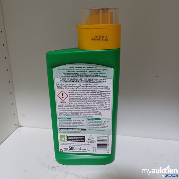 Artikel Nr. 986832 Artikel Nr. 986832: Roundup Unkrautfrei Total Konzentrat, 500ml