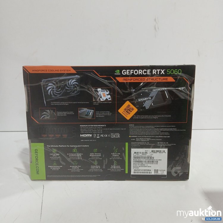 Artikel Nr. 998833 Artikel Nr. 998833: Gigabyte Geforce RTX 5060 8GB GDDR7