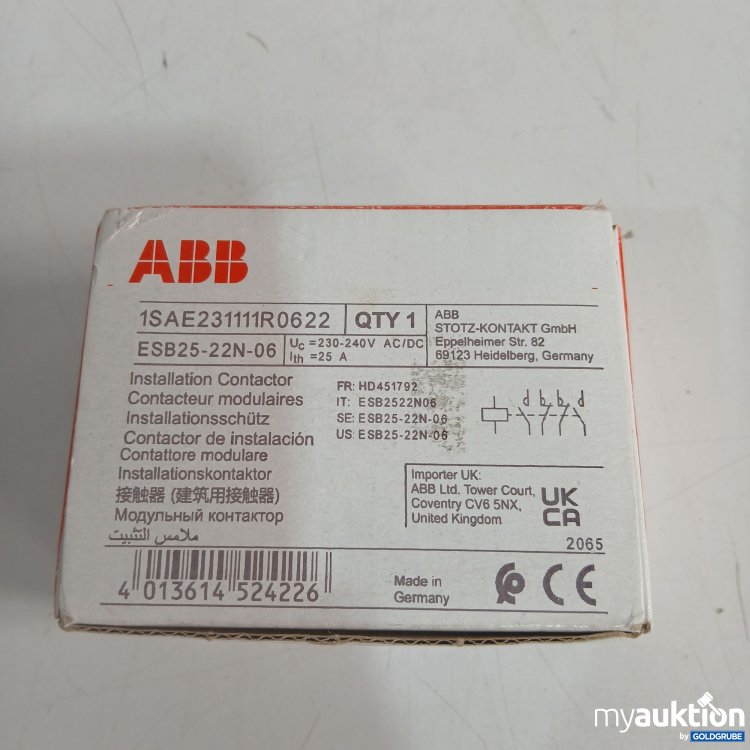 Artikel Nr. 439835: ABB Installationskontaktor 1SAE231111R0622 