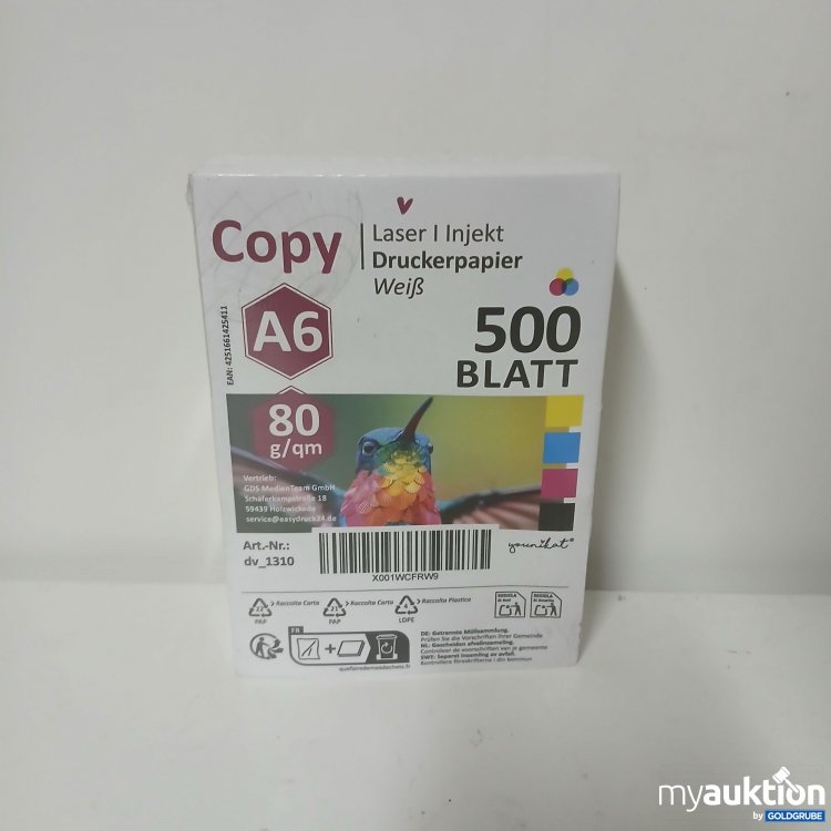Artikel Nr. 916835: Copy Druckerpapier Weiß A6 500 Blatt