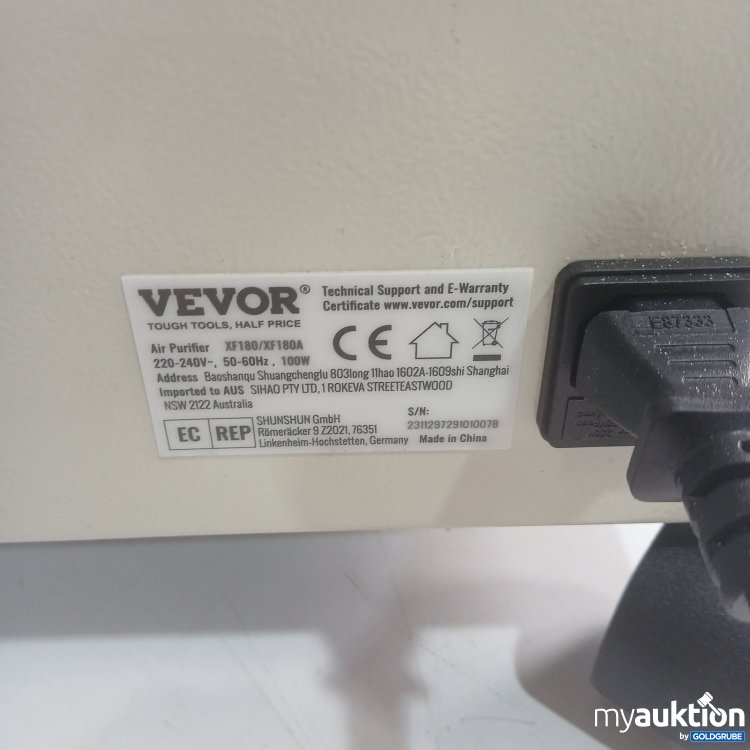 Artikel Nr. 468836 Artikel Nr. 468836: Vevor Luftreiniger XF180/XF180A