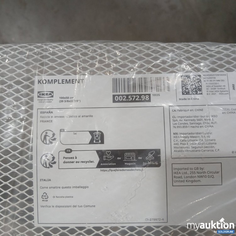 Artikel Nr. 471837 Artikel Nr. 471837: IKEA KOMPLEMENT Metallkorb 100x58 cm
002.572.98