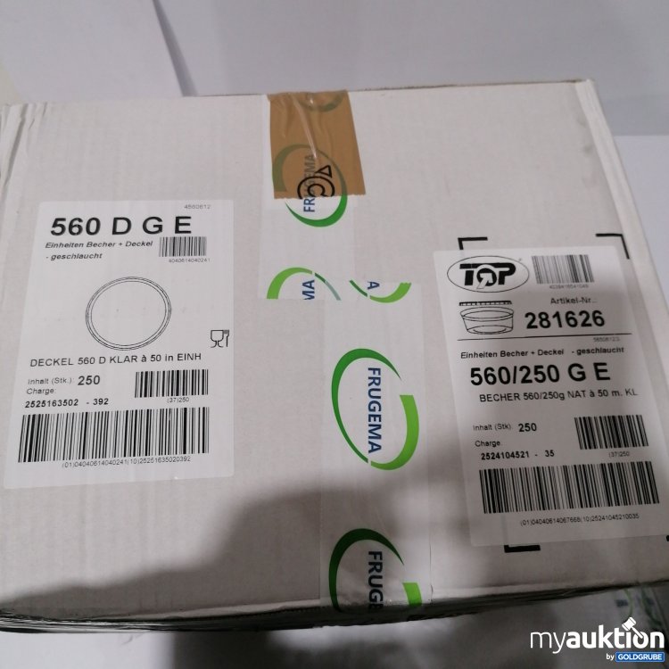 Artikel Nr. 898837 Artikel Nr. 898837: Frugema Becher+Deckel geschlaucht 250Stk 560DGE +281626