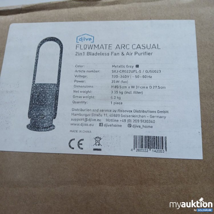 Artikel Nr. 441839: djive FLOWMATE ARC CASUAL 2in1 Bladeless Fan & Air Purifier