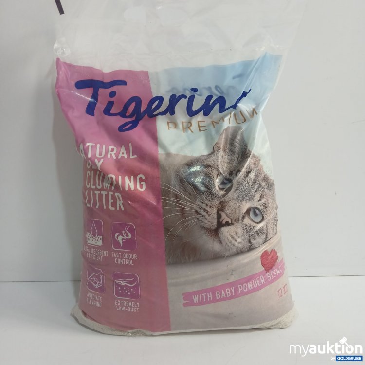 Artikel Nr. 854839: Tigerino Premium Natural Clay Clumping Litter with Baby Powder Scent 12kg 