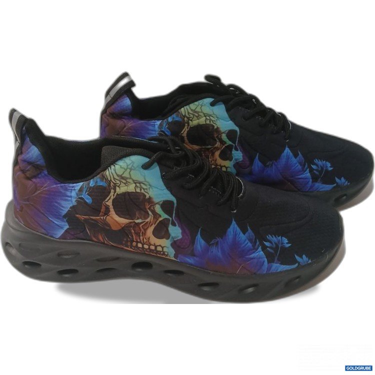 Artikel Nr. 929839 Artikel Nr. 929839: Stoffschuhe mit buntem Totenkopf-Design und floralem Muster, Größe 41