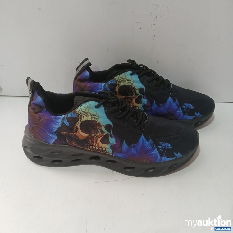 Artikel Nr. 929839 Artikel Nr. 929839: Stoffschuhe mit buntem Totenkopf-Design und floralem Muster, Größe 41