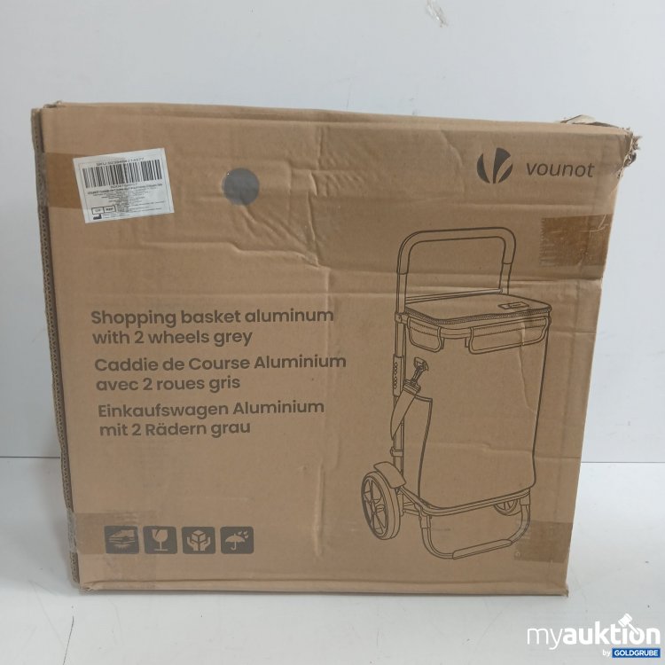 Artikel Nr. 992839: Vounot Shopping basket aluminium with 2 wheels grey 