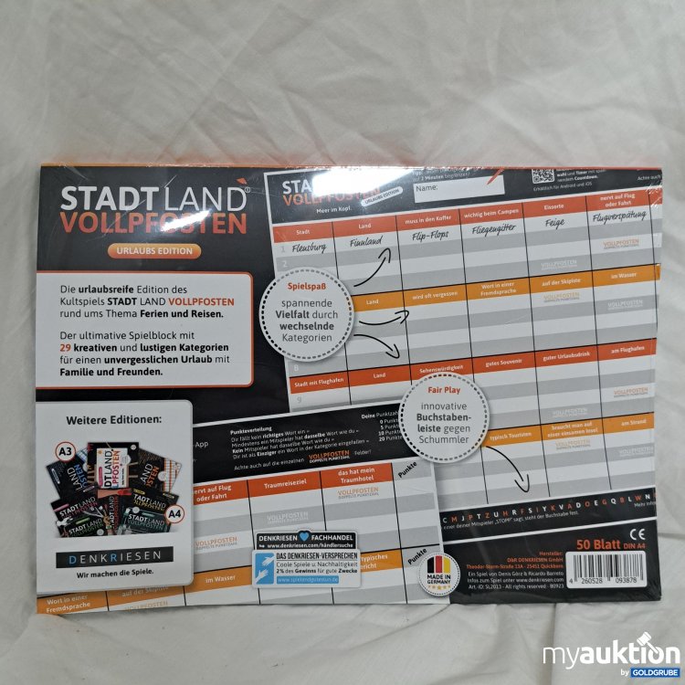 Artikel Nr. 815840: Stadt Land Vollpfosten, Urlaubs Edition 