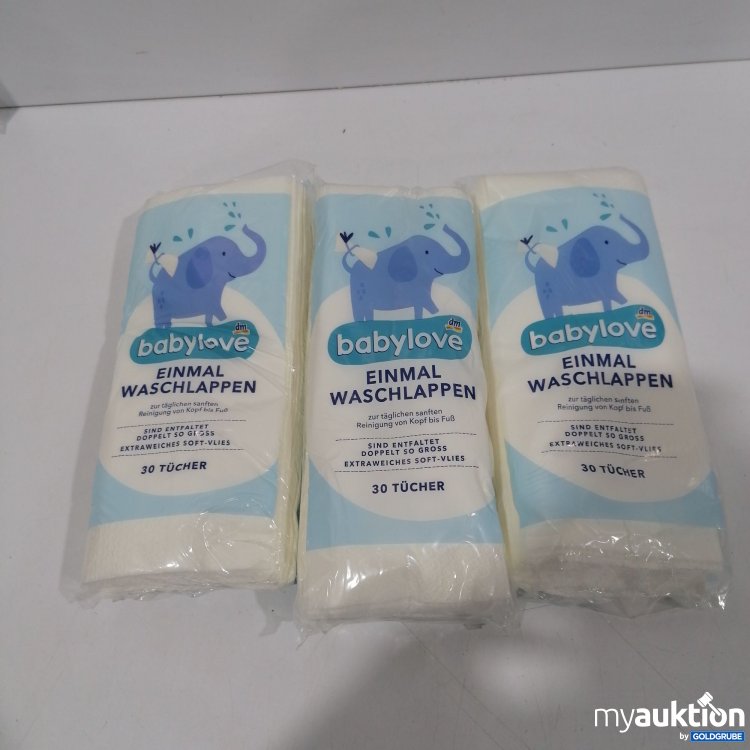 Artikel Nr. 876840: Dm Babylove Einmal Waschlappen 3×30 Tücher