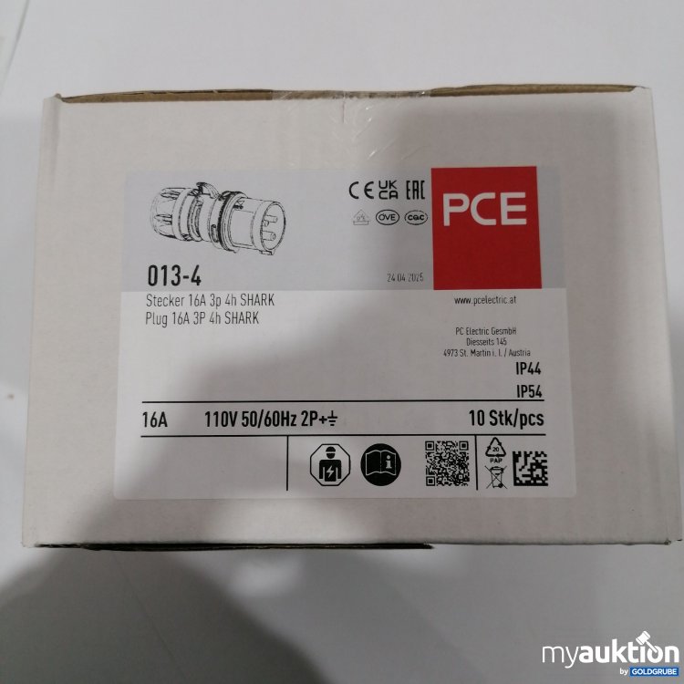 Artikel Nr. 898840: PCE  013-4 Stecker 16A 3p 4h SHARK 10Stk 
