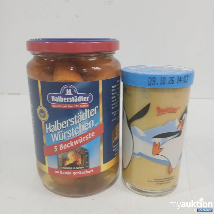Artikel Nr. 984840 Artikel Nr. 984840: Halberstädter Würstchen 5 Bockwürste + Bautzner Senf 250ml
