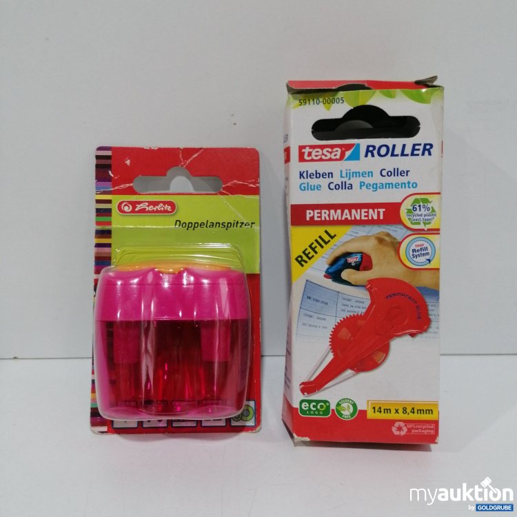 Artikel Nr. 849842: Herlitz Anspitzer pink und Tesa Roller
