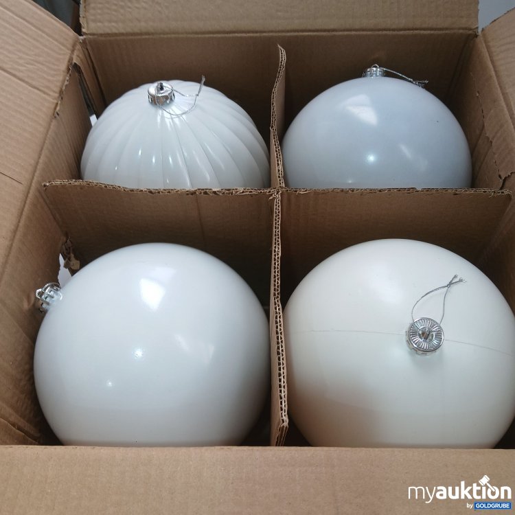 Artikel Nr. 971842: 4 Große Christbaumkugeln weiß ca ø 20cm Platik weiß