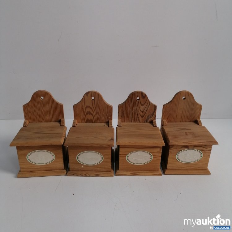 Artikel Nr. 859843: 4x Aufbewahrungsboxen aus Holz 12x20x11cm