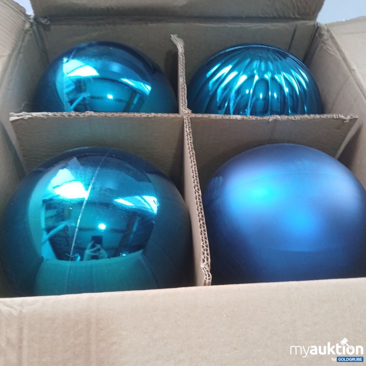 Artikel Nr. 971843: 4 Große Christbaumkugeln weiß ca ø 20cm Platik Blau