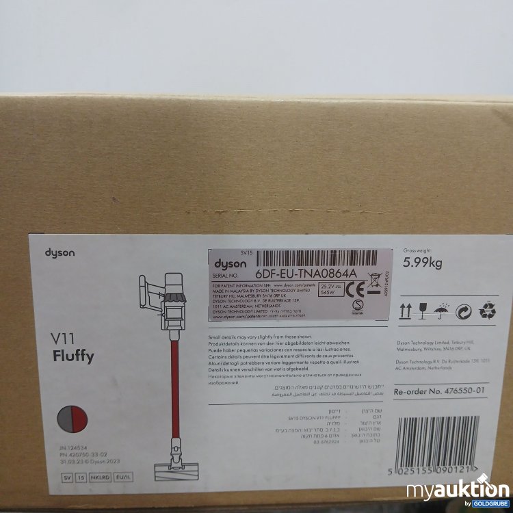 Artikel Nr. 985843: Dyson V 11 Fluffy Rot Grau S/N 6DF-EU-TNA0864A