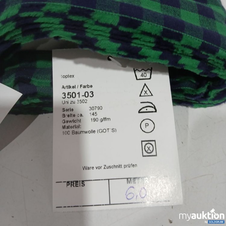 Artikel Nr. 441844: toplex Stoff grün-schwarz kariert 3501-03 Breite 145 6,0m