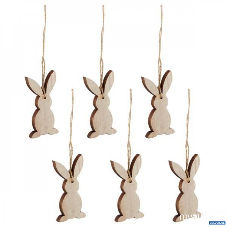 Artikel Nr. 922844: Hänger Osterhase, natur, 6er Set, ca. 9cmH
