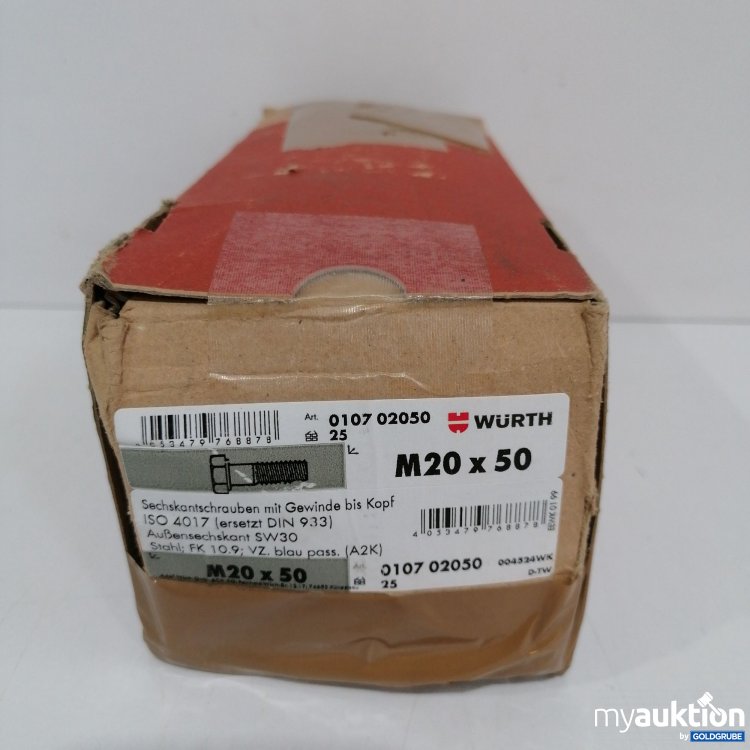 Artikel Nr. 438845: Würth M20 x 50 Sechskantschrauben mit Gewinde bis Kopf ISO 4017