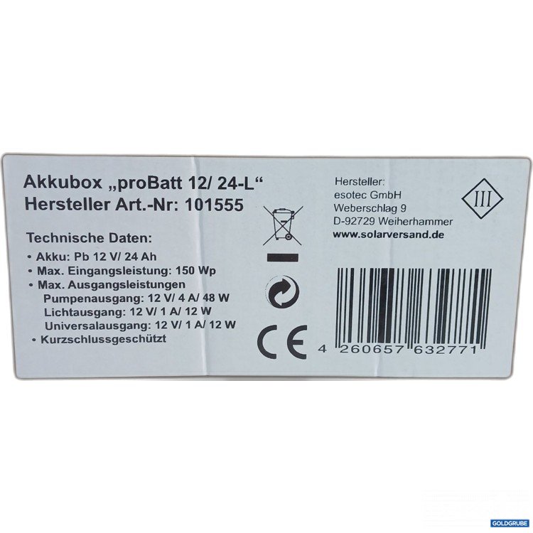 Artikel Nr. 955845: Solarversand Akkubox "proBlatt 12/24-L" 101555