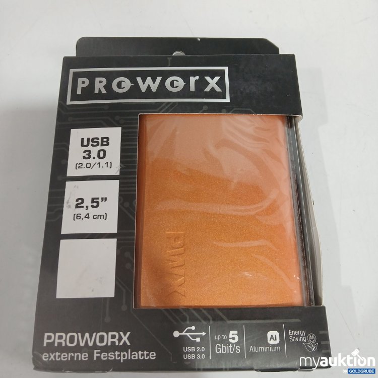 Artikel Nr. 962845: Proworx externe Festplatte USB 3.0 metallic orange  