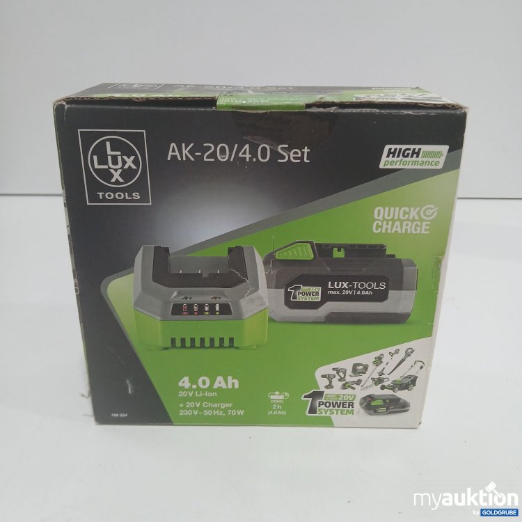Artikel Nr. 871846 Artikel Nr. 871846: Lux AK-20/4.0 Set Charger 20V Li-ion 2 Stück