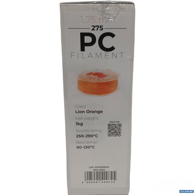 Artikel Nr. 957848: Spectrum Filaments für 3D Drucker Lion Orange 1kg  1.75mm 275 PC Filament 