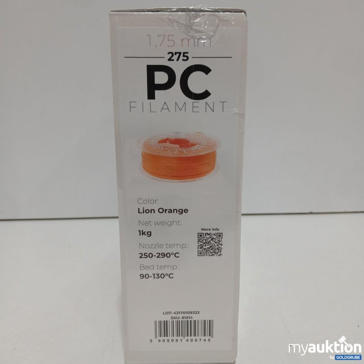 Artikel Nr. 957848: Spectrum Filaments für 3D Drucker Lion Orange 1kg  1.75mm 275 PC Filament 