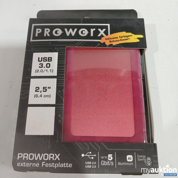 Artikel Nr. 962848 Artikel Nr. 962848: Proworx externe Festplatte USB 3.0 rosa/rot