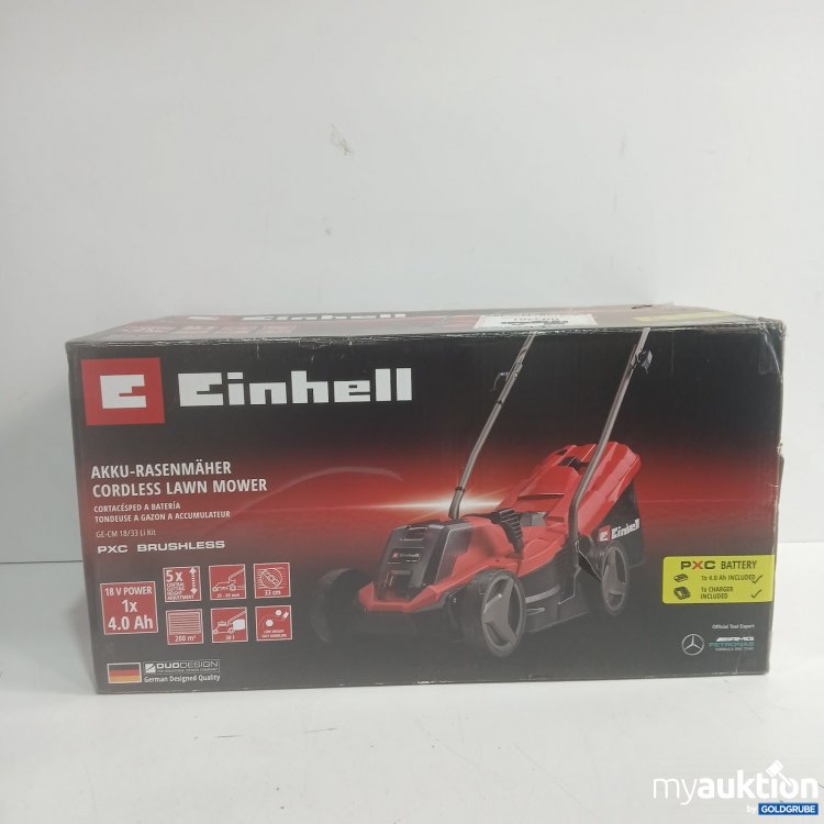 Artikel Nr. 468849 Artikel Nr. 468849: Einhell Akku-Rasenmäher GE-CM 18/33 Li Kit 18 V 4,0 Ah