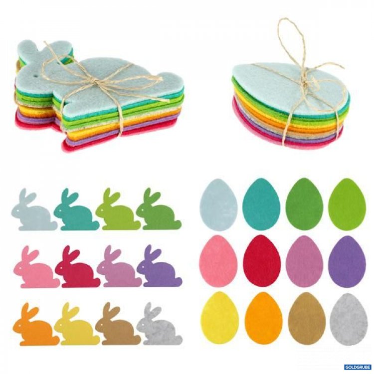 Artikel Nr. 922849: Filz Deko Ostern 2/s 12er Set