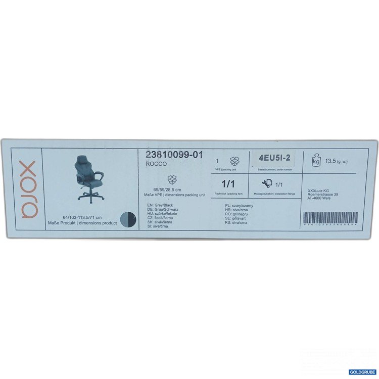Artikel Nr. 971849: XXXLutz Xora Rocco Schreibtisch Stuhl Grau/Schwarz 64/103-113.5/71cm 23810099-01 