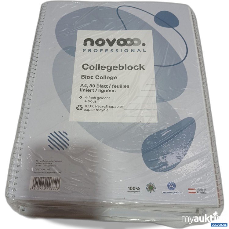 Artikel Nr. 985852 Artikel Nr. 985852: Novoo Collegeblock A4 10x80 Blatt Liniert