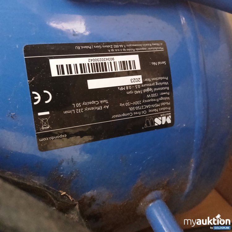 Artikel Nr. 439853 Artikel Nr. 439853: Oil Free Compressor M5W-OAC2750-50L