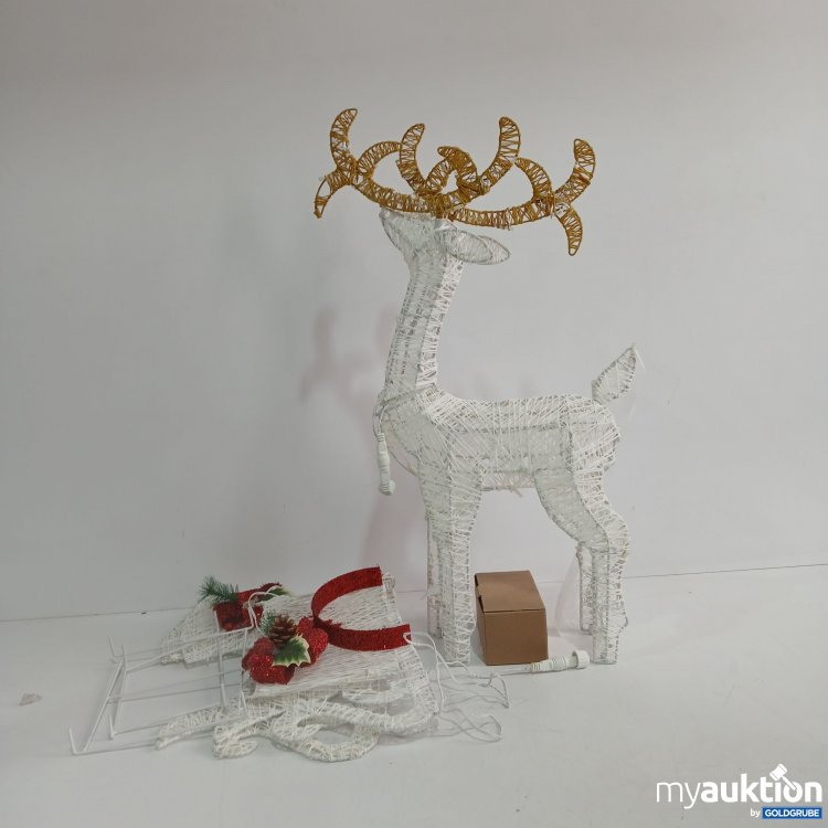 Artikel Nr. 436854 Artikel Nr. 436854: Lights4fun Harewood Spun Reindeer & Sleight