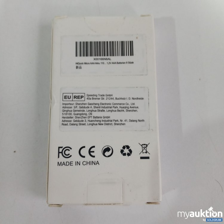 Artikel Nr. 821854 Artikel Nr. 821854: AAA *8, Ni-MH Rechargeable Battery