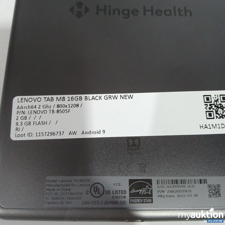 Artikel Nr. 899855: Lenovo Tab M8 16GB Black 