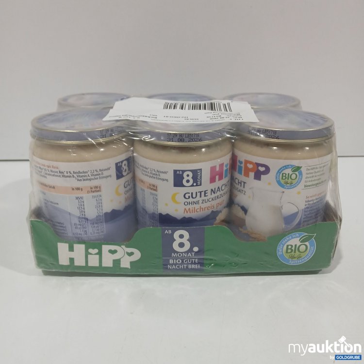 Artikel Nr. 961857: Hipp Bio Gute Nacht Milchreis Pur 6x 190g