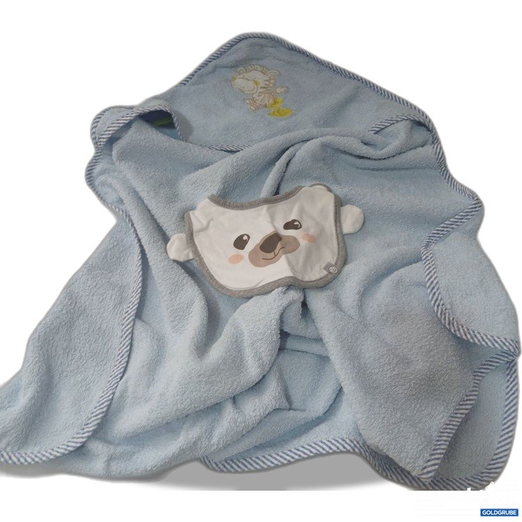 Artikel Nr. 930858 Artikel Nr. 930858: Babyhandtuch mit Kapuze blau und Lätzchen