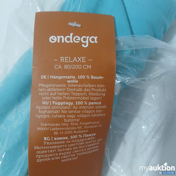 Artikel Nr. 995858: Ondega Relaxe ca 80x200cm Hängematte Türkis 