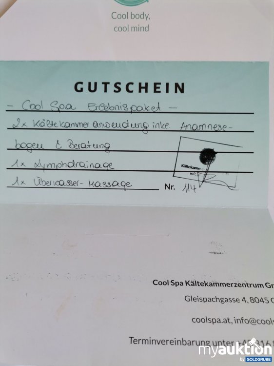Artikel Nr. 845860: Cool Spa Gutschein Erlebnisparket