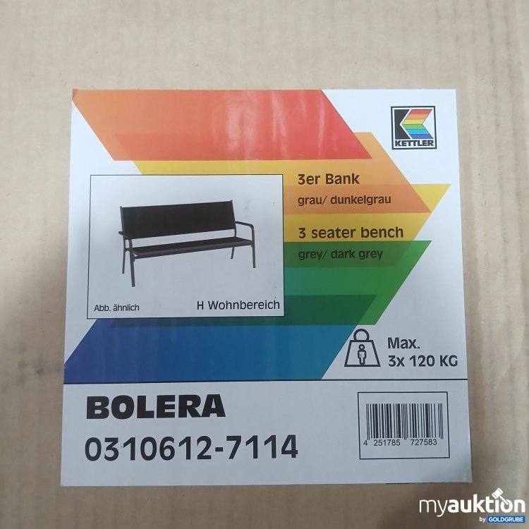 Artikel Nr. 993861 Artikel Nr. 993861: Kettler 3er Bank Grau/ Dunkelgrau Bolera 0310612-7114