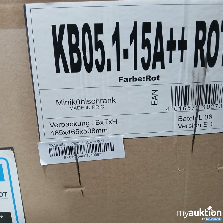 Artikel Nr. 478863 Artikel Nr. 478863: Exquisit KB05.1-15A++ Minikühlschrank Rot 50x45cm