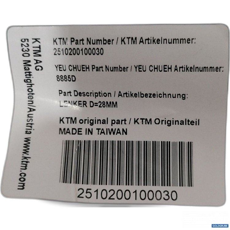 Artikel Nr. 890866: ProTaper KTM 2510200110030 Lenker D=28mm