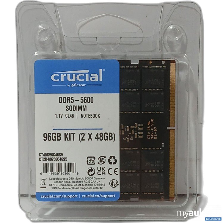 Artikel Nr. 976866: Crucial 96GB DDR5-5600 SODIMM Kit (2×48GB)