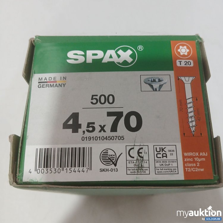 Artikel Nr. 995866 Artikel Nr. 995866: Spax T20 4,5x70 Schrauben 500Stk
